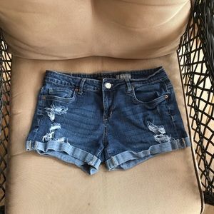Dark Wash Midi Aeropostale Jean Shorts